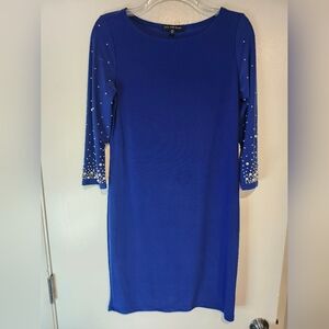Nik and Nash size Medium blue dress with pearls on sleeves